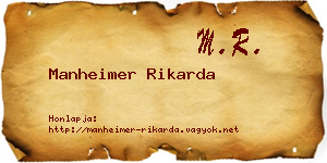Manheimer Rikarda névjegykártya