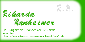 rikarda manheimer business card
